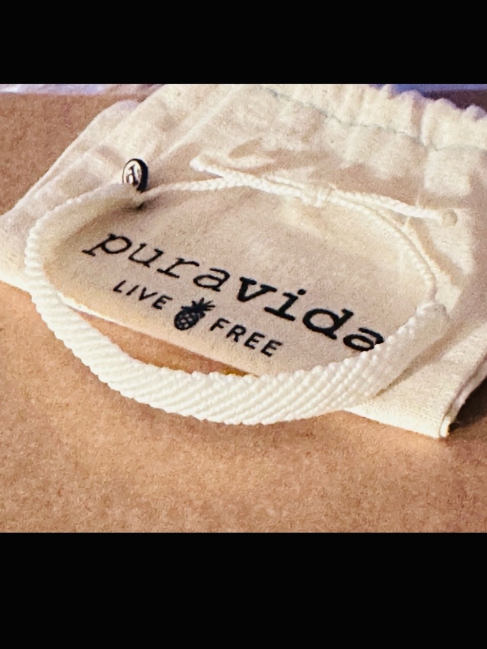 PURA VIDA Unisex Flat White Woven Thick Woven Bracelet NEW! Rare